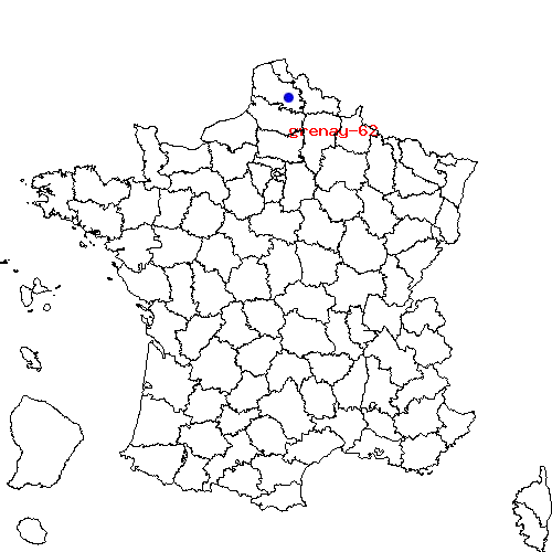 localisation sur le carte de grenay-62 