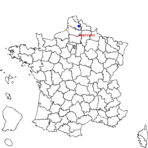 localisation sur le carte de harnes 