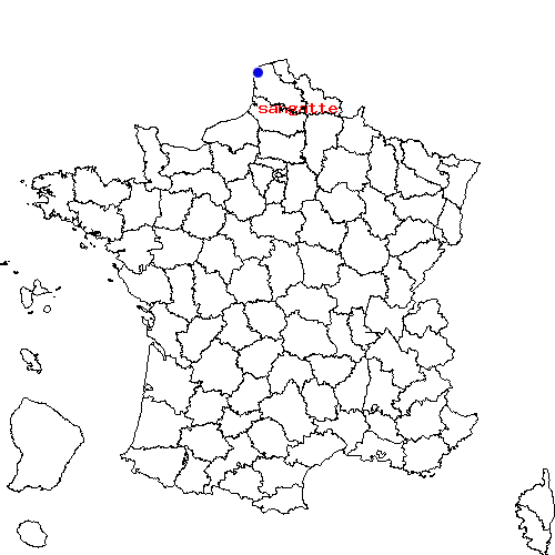 localisation sur le carte de sangatte 