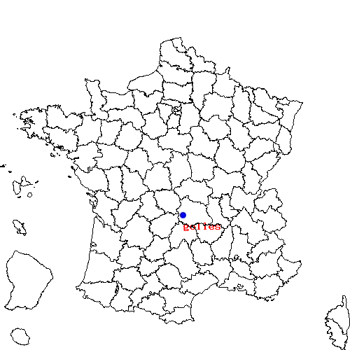 localisation sur le carte de gelles 