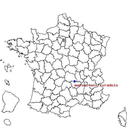 localisation sur le carte de marsac-en-livradois 