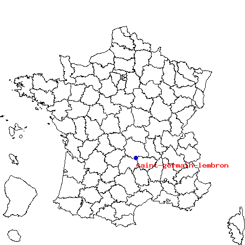 localisation sur le carte de saint-germain-lembron 