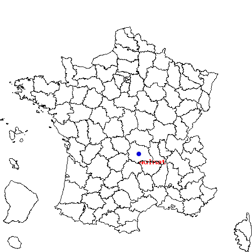 localisation sur le carte de aulnat 