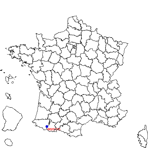 localisation sur le carte de asson 