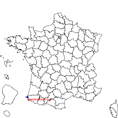 localisation sur le carte de bassussarry 