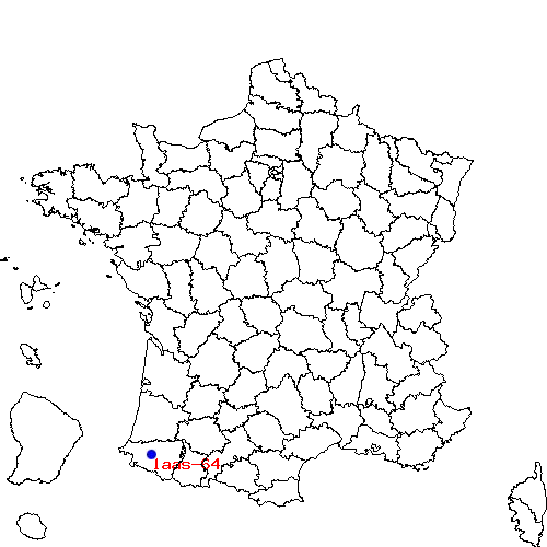 localisation sur le carte de laas-64 