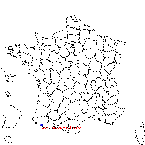 localisation sur le carte de lourdios-ichere 