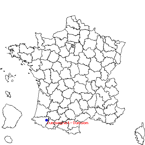 localisation sur le carte de lussagnet-lusson 