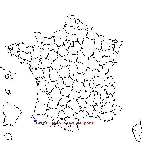 localisation sur le carte de saint-jean-pied-de-port 