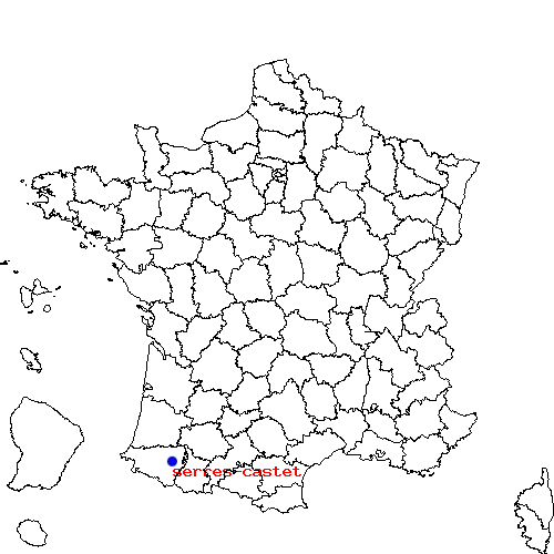 localisation sur le carte de serres-castet 