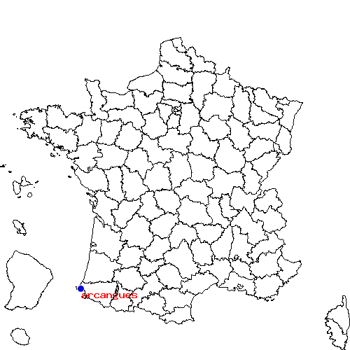 localisation sur le carte de arcangues 