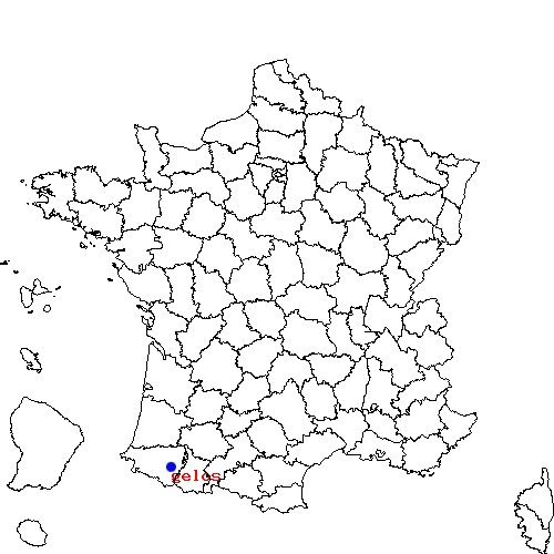 localisation sur le carte de gelos 