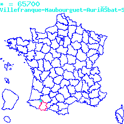 localisation du code postal 65700 Villefranque sur la carte de France localisation sur le carte de Villefranque 65700