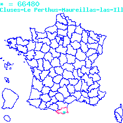 localisation sur le carte de Cluses 66480