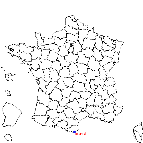 localisation sur le carte de ceret 