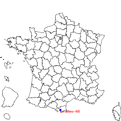 localisation sur le carte de prades-66 