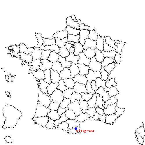 localisation sur le carte de vingrau 