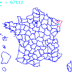 localisation sur le carte de Breuschwickersheim 67112