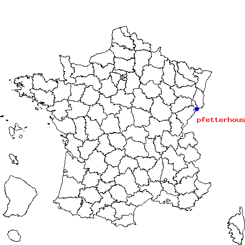 pfetterhouse sur la carte de France localisation sur le carte de pfetterhouse