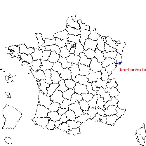 bartenheim sur la carte de France localisation sur le carte de bartenheim
