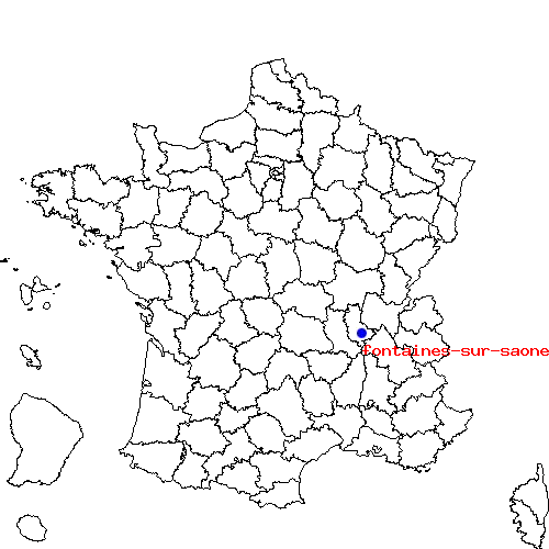 localisation sur le carte de fontaines-sur-saone 