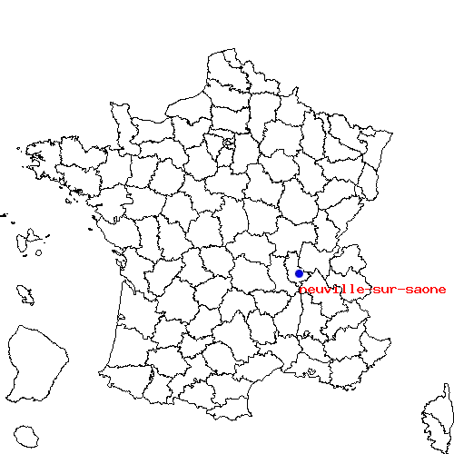 localisation sur le carte de neuville-sur-saone 