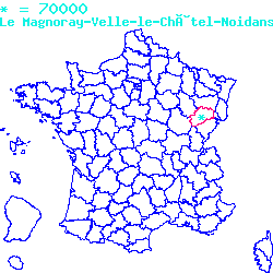 localisation sur le carte de Le Magnoray 70000