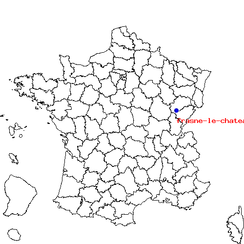 localisation sur le carte de frasne-le-chateau 