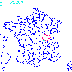 localisation du code postal 71200 Le Creusot sur la carte de France localisation sur le carte de Le Creusot 71200