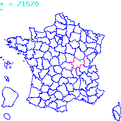 localisation sur le carte de Leynes 71570