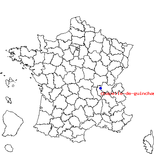 chapelle-de-guinchay sur la carte de France localisation sur le carte de chapelle-de-guinchay