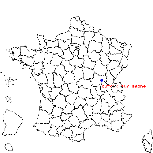 localisation sur le carte de ouroux-sur-saone 