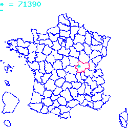 localisation du code postal 71390 Marcilly-lès-Buxy sur la carte de France localisation sur le carte de Marcilly-lès-Buxy 71390