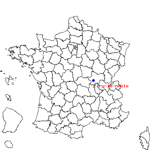 localisation sur le carte de ciry-le-noble 