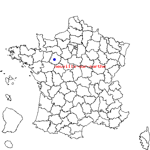 localisation sur le carte de neuville-sur-sarthe 