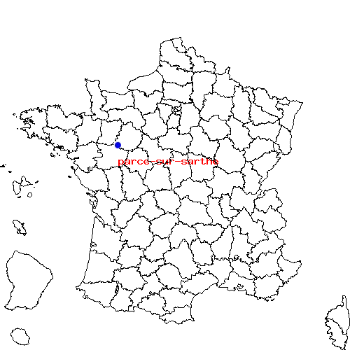 localisation sur le carte de parce-sur-sarthe 