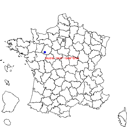 localisation sur le carte de suze-sur-sarthe 