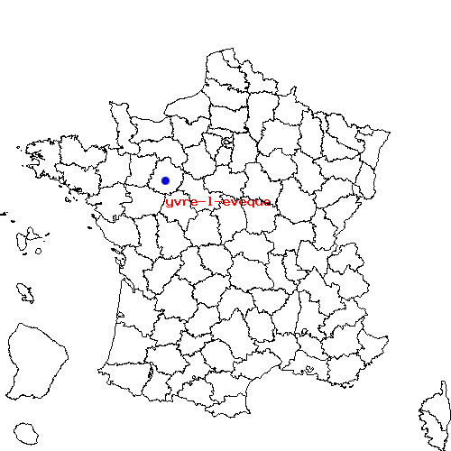 localisation sur le carte de yvre-l-eveque 