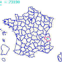 localisation du code postal 73190 La Thuile sur la carte de France localisation sur le carte de La Thuile 73190