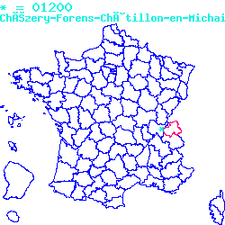 localisation sur le carte de Chézery-Forens 01200