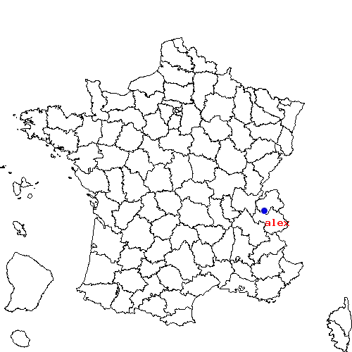 localisation sur le carte de alex 