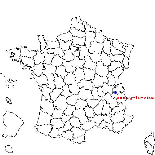 localisation sur le carte de annecy-le-vieux 