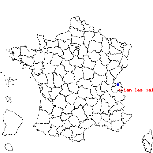 localisation sur le carte de evian-les-bains 