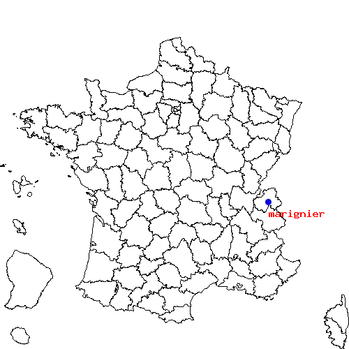 localisation sur le carte de marignier 