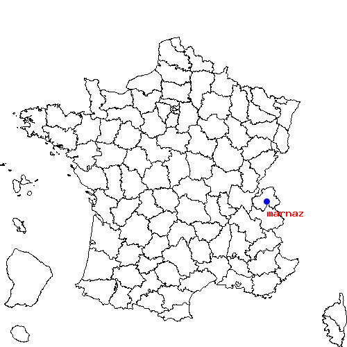 localisation sur le carte de marnaz 