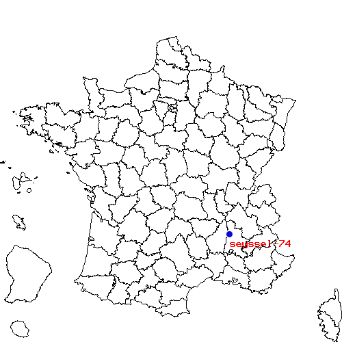 localisation sur le carte de seyssel-74 