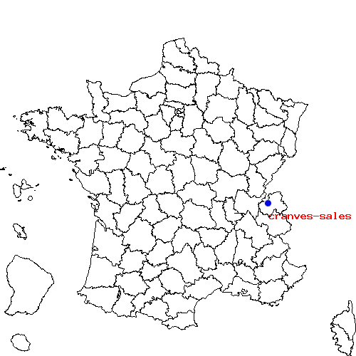 localisation sur le carte de cranves-sales 