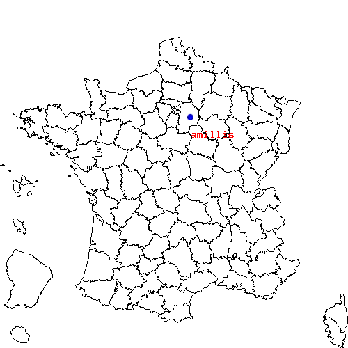 localisation sur le carte de amillis 