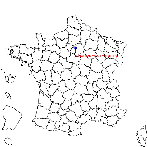 localisation sur le carte de champs-sur-marne 