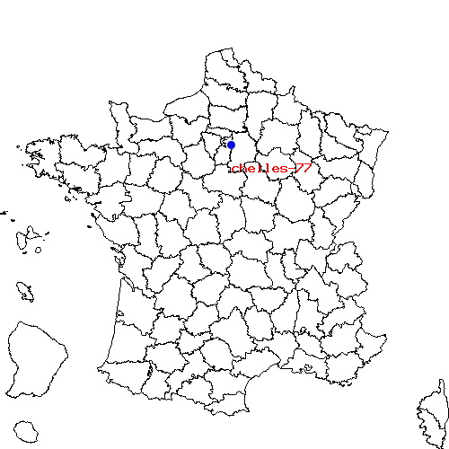 localisation sur le carte de chelles-77 